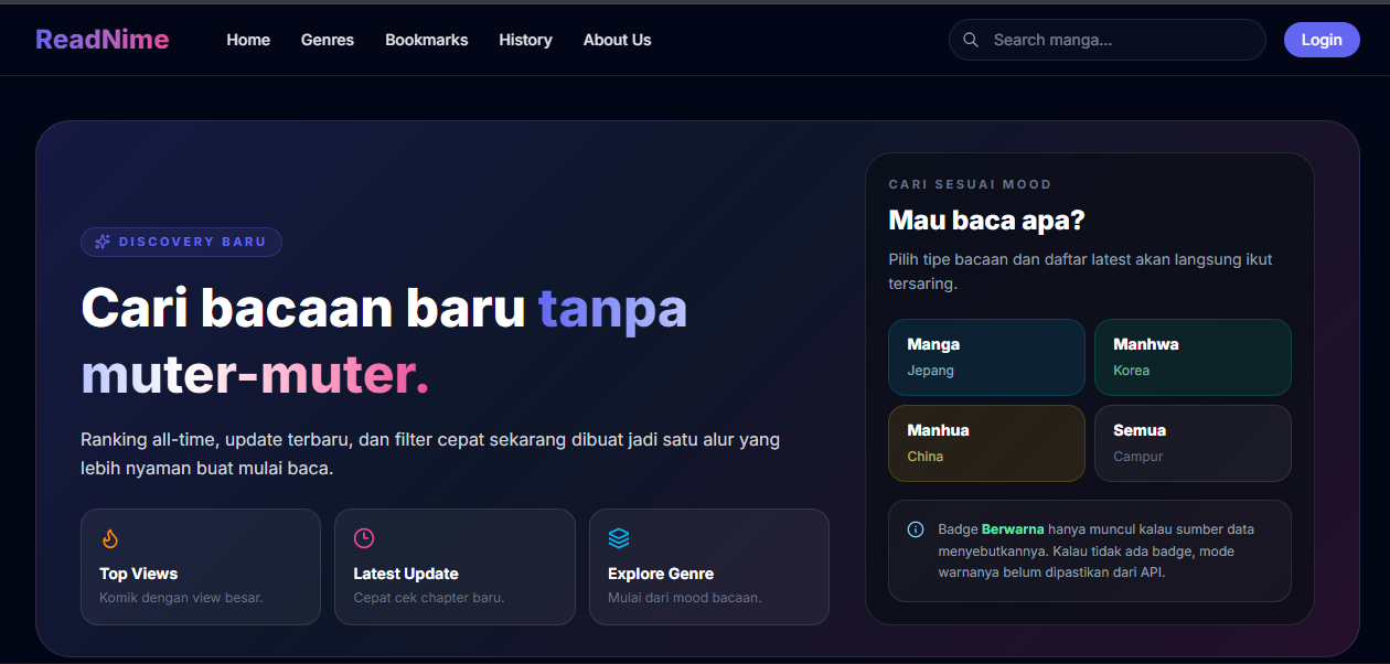 ReadNime website preview